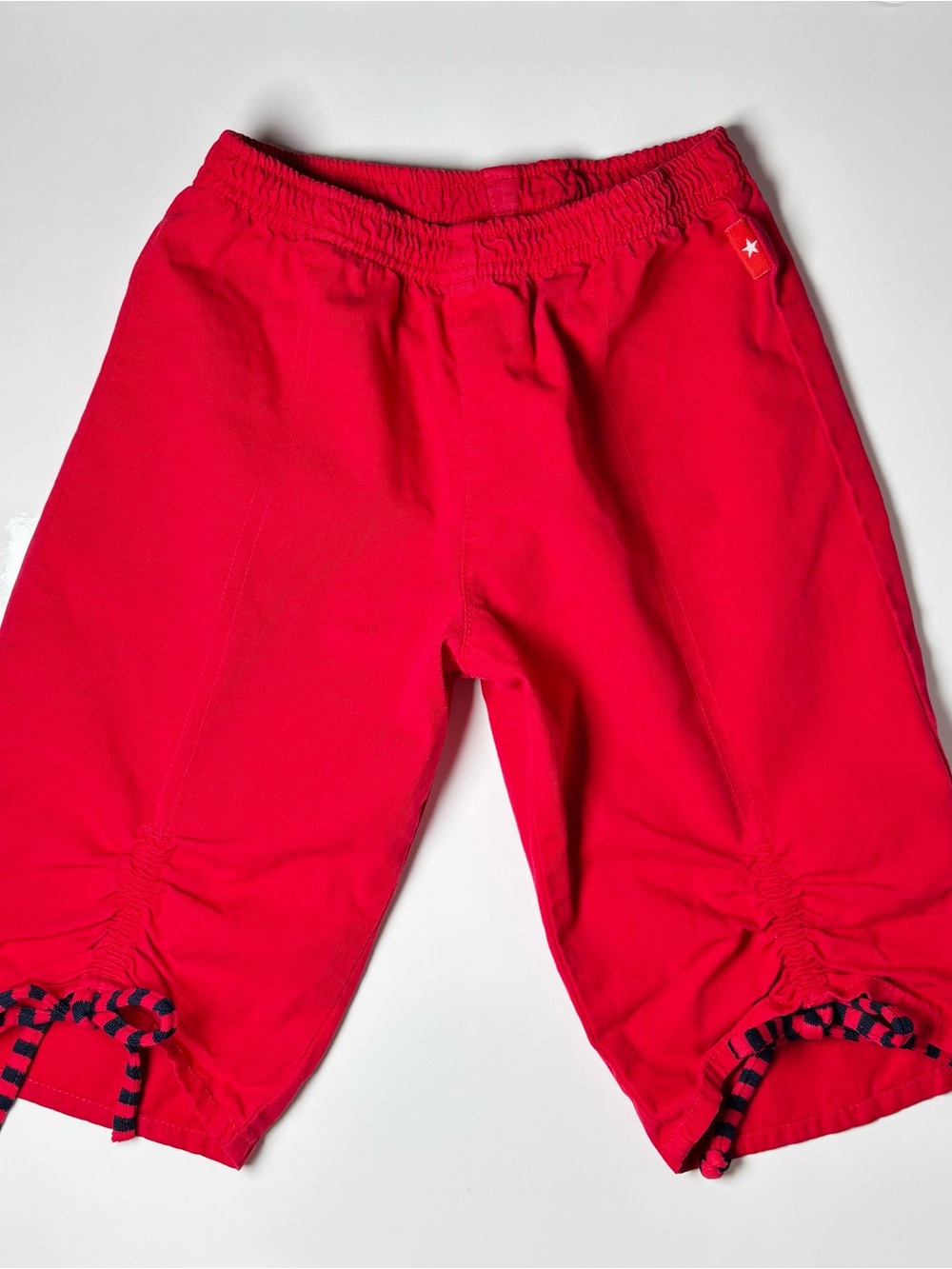 Wild Mango Red Ruched Cinch Hem Capri Crop Pants 3T Grunge Alternative